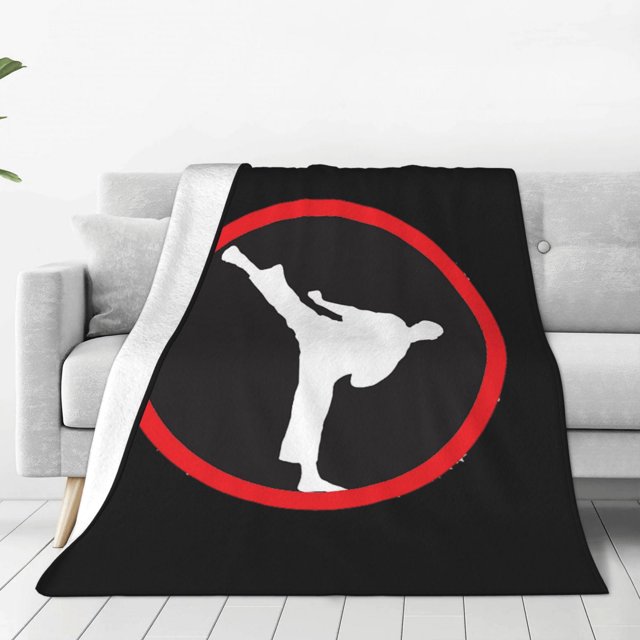 Manta de artes marciales de karate, suave y cálida manta de franela para dormitorio, sala de estar, dormitorio durante toda la temporada