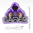 thumbnail image 2 of JFLLamp LED Neon Sign Gaming Theme Light Purple Blue Wall Decor USB Powered Acrylic Backboard Hanging Light for Room Setup, 2 of 7