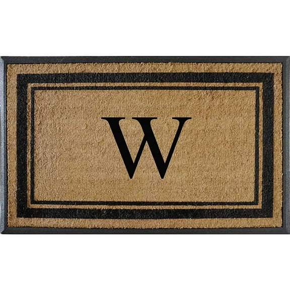 A1HC Natural Rubber & Coir Flocked Doormat, 30x48, Monogrammed Door Mat For Front Door, Anti-Shed Treated Durable Mats for Entrance