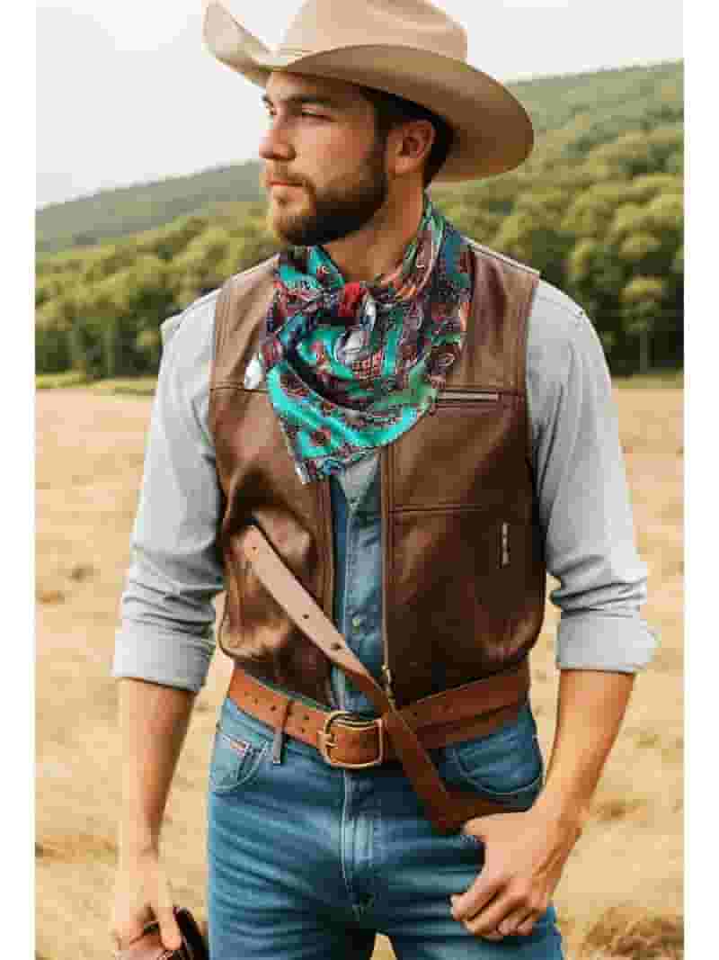 Western Accessories Solid Silk Cowboy Western Wild Rag Bandana