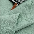 thumbnail image 3 of KASENTEX Coverlet Quilt Set-Pre Washed-Luxury Microfiber Soft Warm Bedding-Solid Colors Bedspread-Contemporary Floral Design, Oversized Queen + 2 Standard Shams, DEEP CALDERON GREEN, 3 of 6