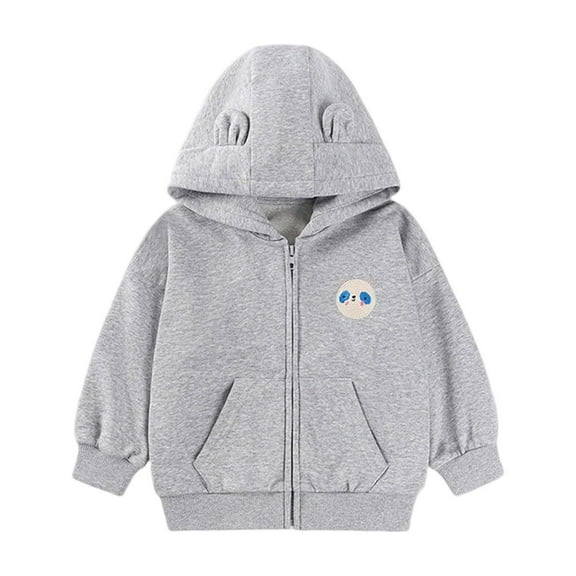 Favoffer Toddler Baby Hoodie Sherpa Lined Zip up Light Fleece Jacket Solid Coat Fall Winter Warm Casual Outerwear for Daily Play, Outdoor Walks, Holiday Gatherings 2-7Y