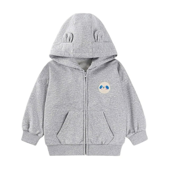 Sweat à Capuche pour Enfants Brodé Manches Longues pour Temps Froid avec Tissu Chaud
