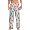 thumbnail image 2 of Goofa Watermelon Printed Soft Pajama Pants for Men, Wide Leg Comfy Casual Lounge Yoga Pants-Small, 2 of 9