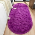 thumbnail image 3 of Homore Ultra Soft Modern Oval Rugs for Bedroom,2.6' x 5.3',Dark Fuchsia, 3 of 5