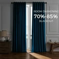 thumbnail image 6 of Topfinel 100% Blackout Luxury Velvet Curtain, 84 Inches Long Rod Pocket Back Thermal Insulated Noise Reduce Curtains for living room Bedroom, 2 Panels,52 x 84 Inch,Navy Blue, 6 of 10