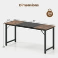 thumbnail image 3 of Gymax 4 PCS 63'' Computer Desk Modern Industrial Office Desk w/ Metal Frame & Large Executive Desk, 3 of 10