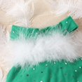 thumbnail image 4 of HXWCHs Robe Trapèze Filles Velours à Volants Paillettes Dos Nu Robe de Fête Hiver Tenue Festive pour Tout-Petit Robe Verte 9-12 Mois, 4 of 7