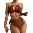 thumbnail image 2 of BONIXOOM Fashion Women Comfortable Sexy Sequin Short Sleeve Conjoined Body Sunscreen Diving Suit Bikinis Tops, 2 of 5