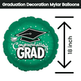 thumbnail image 4 of PMU Graduation Cap 18in Mylar Balloon Green Pkg/10, 4 of 4