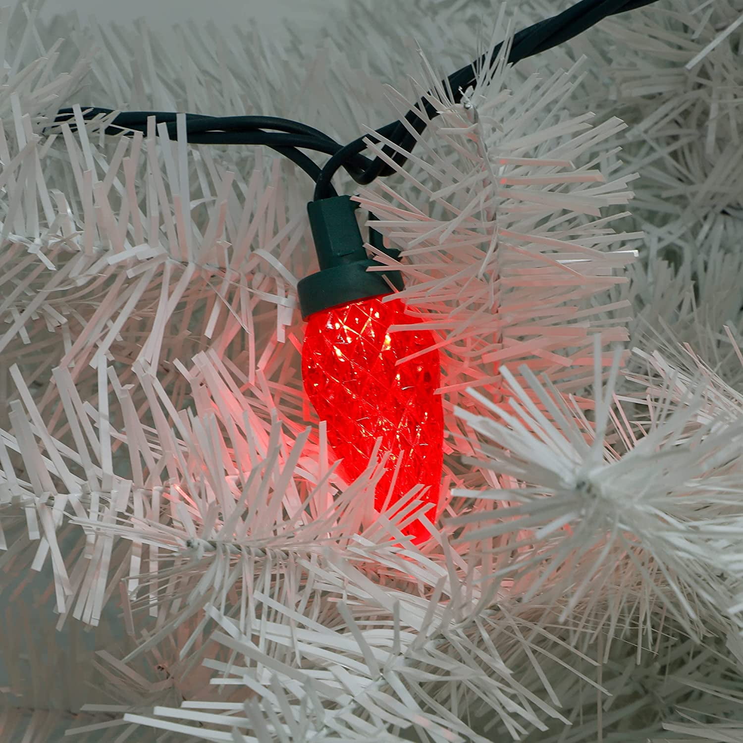 Twinkle Star C9 Christmas Lights, 12 FT 25 Lights Faceted Strawberry String Lights Indoor Outdoor Decor, 120V UL Certified Connectable Tree Light Strand for Thanksgiving Day Holiday Party, Red