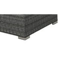 thumbnail image 2 of Benzara Faux Polyester and Aluminium Bench with Cushioned Seat, White and Gray, 2 of 4
