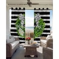 thumbnail image 6 of Flower Wreath Kitchen Curtains Farmhouses Bow-Knot Black Stripes Cafe Short Curtains for Bathroom Blackout Window Curtain Grommet Small Window Treatment Tier Drapes for Bedroom Living Room 52"x45"x2, 6 of 9