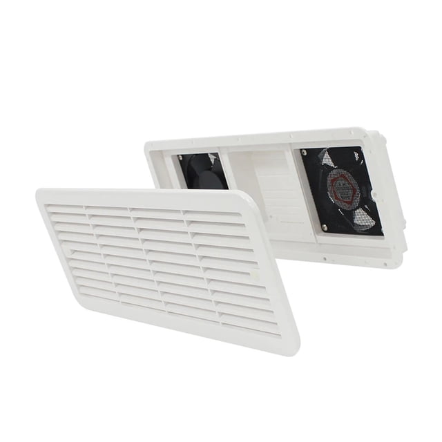 RV Side-Mounted Air Outlet Cover RV Side-Mount Dual Window Fan Black/White Air Inlet