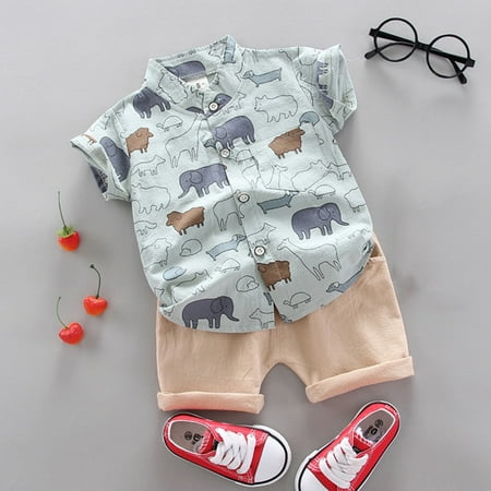 

Aayomet Baby Boy Clothes2PC Clothes Set Baby Boy Bodysuit Set Green 90=M
