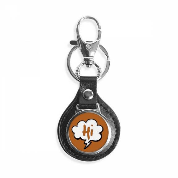 daily language chat happy hi key link chain keyholder finder hook metal