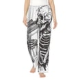 thumbnail image 2 of Lsque Skeleton Book Lover Print Women's Pajama Pants, Lounge Pant - Comfortable Home Wear,Elastic Waistband, Stylish Design-X-Large, 2 of 9