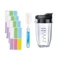 thumbnail image 1 of Luzkey Gobelet Mélangeur, Pièces, Étanche, 24 Pcs Étiquettes Inscriptibles, Tasse de Remplacement Multifonction avec Couvercle Scellé 18OZ, 1 of 8