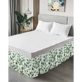 thumbnail image 4 of Eucalyptus Leaves Bed Skirt King Size 16" Drop Green Rustic Watercolors Plants Ruffled Wrap Around Bed Skirts Adjustable Elastic Bedskirt Dust Ruffle for King Size Bed, 4 of 7