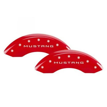 MGP Caliper Covers  Front Caliper Cover for 2010-2014 Ford Mustang, Red & Silver - Set of 4