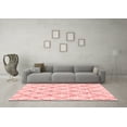 thumbnail image 3 of Ahgly Company Indoor Square Trellis Red Modern Area Rugs, 4' Square, 3 of 4