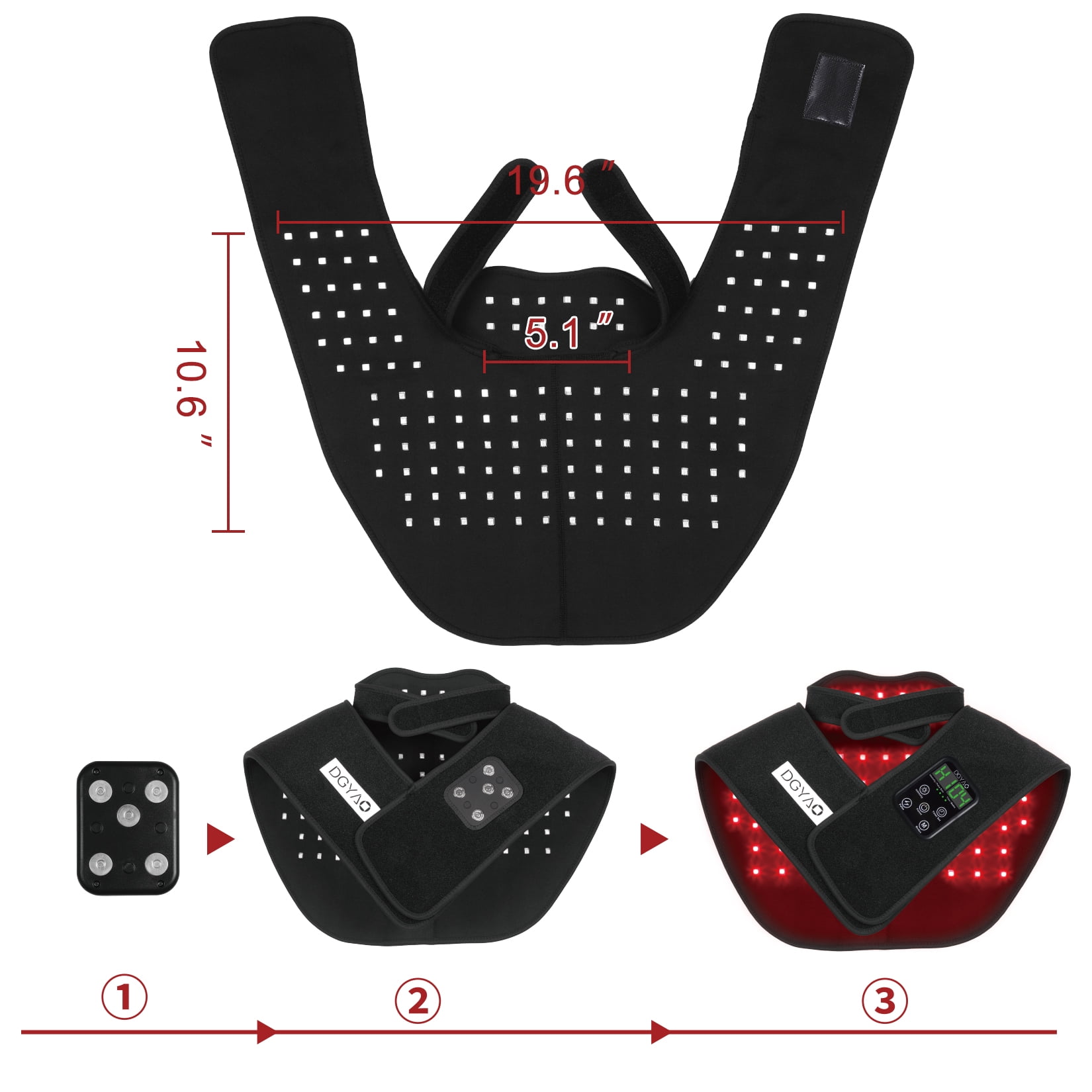 DGYAO Red Light & Infrared Light for Shoulder Neck Back- Muscle Relaxation LED Light Heating Pad Home Use