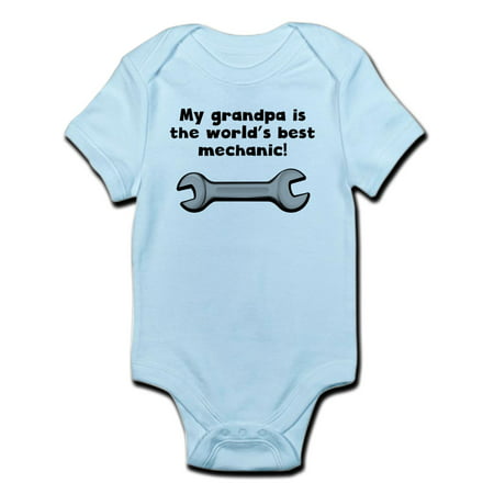 CafePress - My Grandpa Is The Words Best Mechanic Body Suit - Baby Light (Best Place For Unisex Baby Clothes)