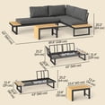 thumbnail image 3 of Outsunny 3 Pieces Sectional Patio Furniture Set L Shaped Outdoor Sofa Set, 3 of 10