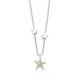 thumbnail image 2 of Gem Stone King Made in Italy Star Chain Necklace for Women with Ocean Charms Set with Moissanite and Lab Grown Diamond | 925 Silver and 10K Yellow Gold | 18 inch, 2 of 4
