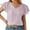 White, variant on Timegard Summer Tops for Women Eyelet Crewneck Short Sleeve Ruffle Comfy Casual Tee Shirts Fashion