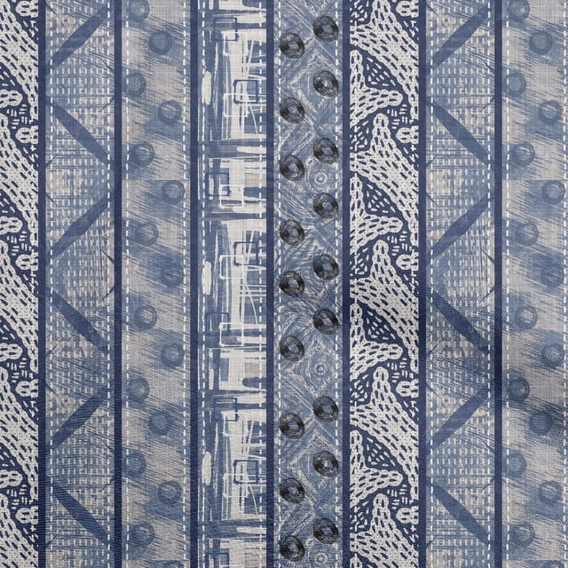 oneOone Polyester Spandex Blue Fabric Aaian Batik Sewing Craft Projects Fabric Prints By Yard 56 Inch Wide