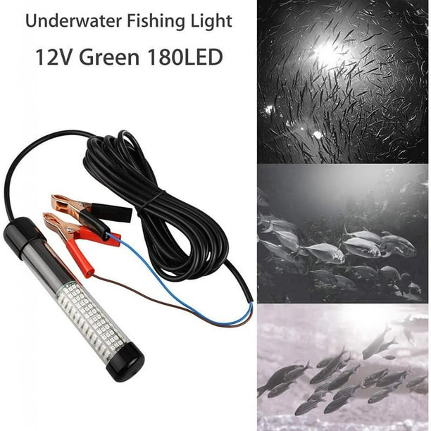12V Green/White/Blue Underwater LED Fishing Light Outdoor Night Fishing  Light Fish Attracting Light with 5M Power Cord