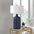 thumbnail image 3 of Henn&Hart 29" Transitional Ceramic Table Lamp in Matte Navy/White, 3 of 3
