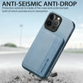 thumbnail image 6 of Case for iPhone 15 Pro,Decase Premium Fabric Hybrid Wallet Phone Cover RFID Blocking Card Slots Holder Shockproof Anti-Scratch Support Magnetic Car Mount - blue, 6 of 7