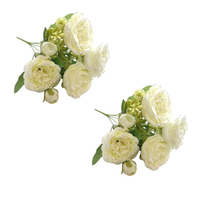 Bewildely 2 paquetes/lote de flores artificiales respetuosas con el medio ambiente para decoración del hogar, ramo de para elegir de blanco Type3 NO3