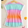 thumbnail image 4 of hengsof Cute Beach Cover Up Dress, Mesh Sheer Long Sleeve Short Tunic Sun Protection Poolside Top Girls Ages 8 to 12 Years, 4 of 7