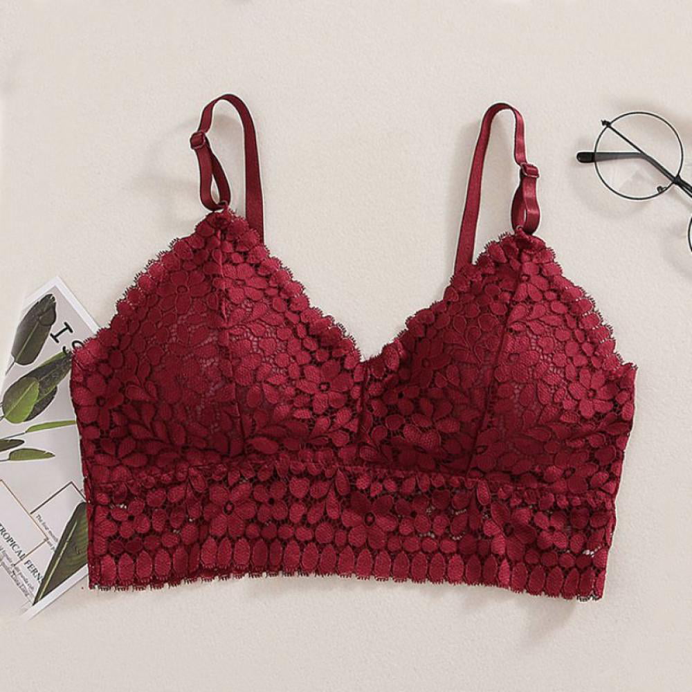 Details about   Bra Women Mesh Semi Sheer Hollow Out Adjustable Strap Wire-free Bralette Bra Top