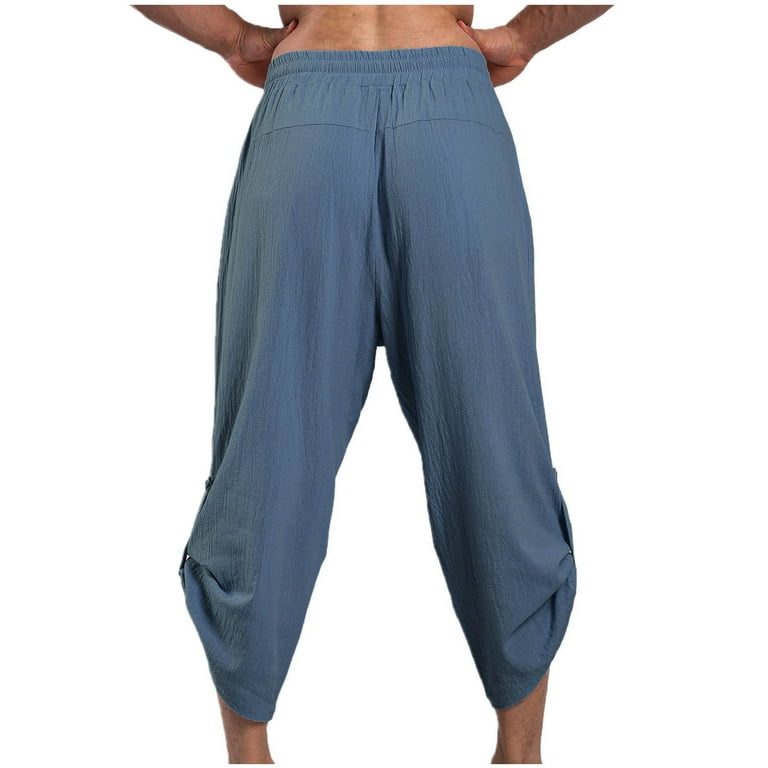 【oan】Rope Jogger Pants Zpanxa Mens Linen Pants Fashion Casual Drawstring Joggers