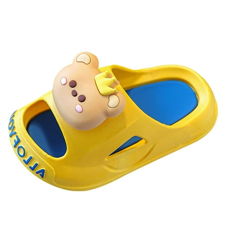 

ZRBYWB Summer Children Sandals Slippers For Girls Sandals Wearing Thick Bottomed Cartoon Breathable Non Slip Baby Slippers Summer Shoes