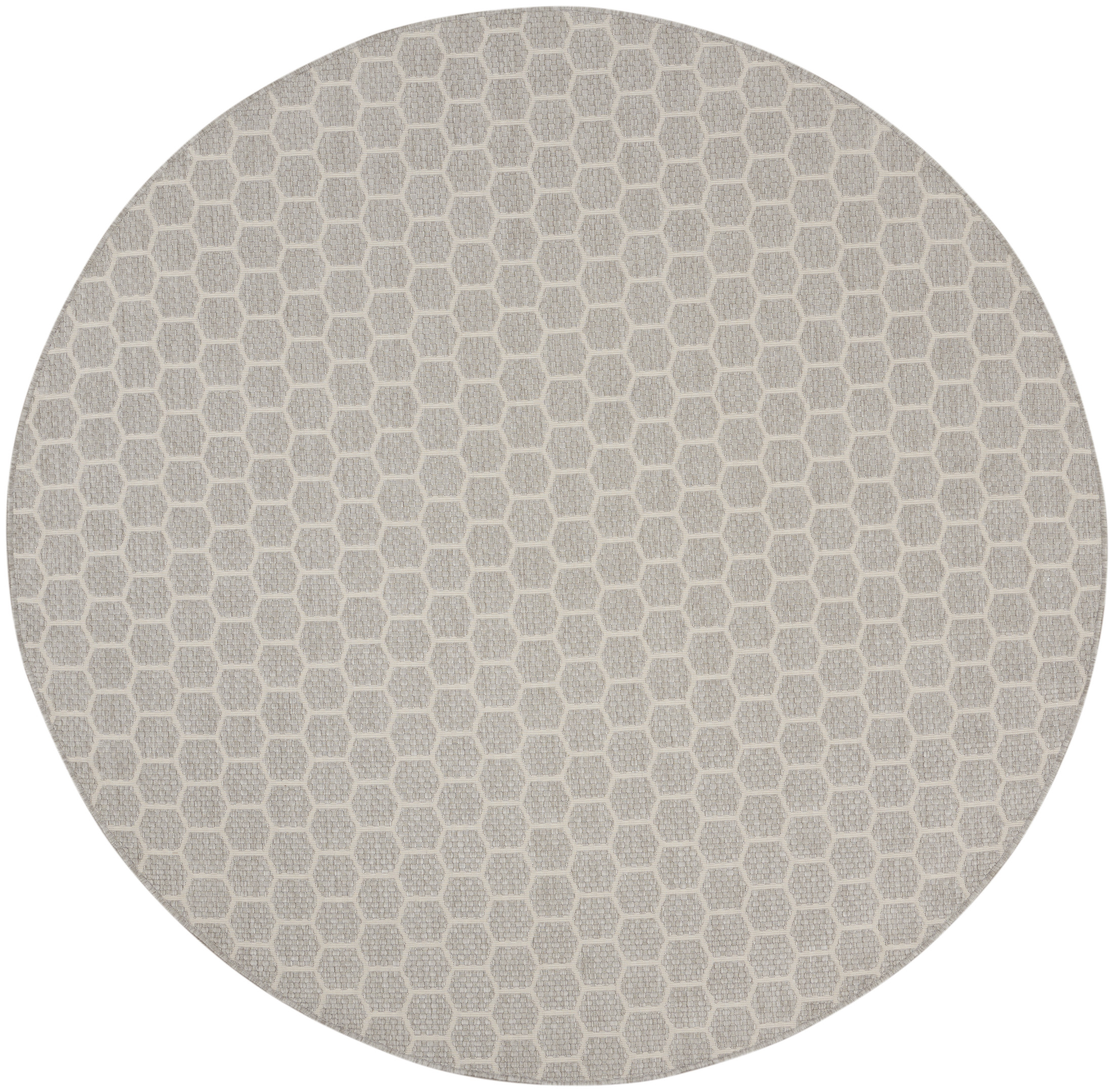 Nourison Twist Reversible 8' x Round Grey Modern Rug