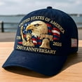 thumbnail image 3 of United States 250th Anniversary Red Cap, Patriotic Baseball Cap, Adjustable Embroidered Hat for Men Women Gifts, 3 of 6