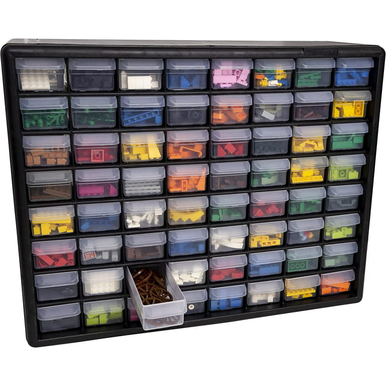 Fleming Supply 57-Compartment Plastic Small Parts Organizer Stainless Steel | 831932CSJ