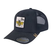 HAVINA PRO CAPS - Embroidered The Bee - 6 Panel Trucker Hat - Dark Grey/Black