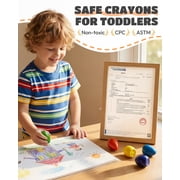 Jupitearth 12Ct Washable,Non Toxic & Silky Jumbo Egg Crayons, Art Supplies,Perfect Easter Festival Gift