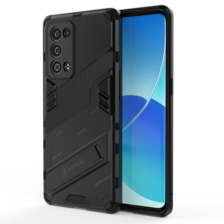 Oppo Reno6 Pro+, For OPPO Reno6 Pro+ 5G Punk Armor 2 in 1 PC + TPU Shockproof Case with Invisible Holder,