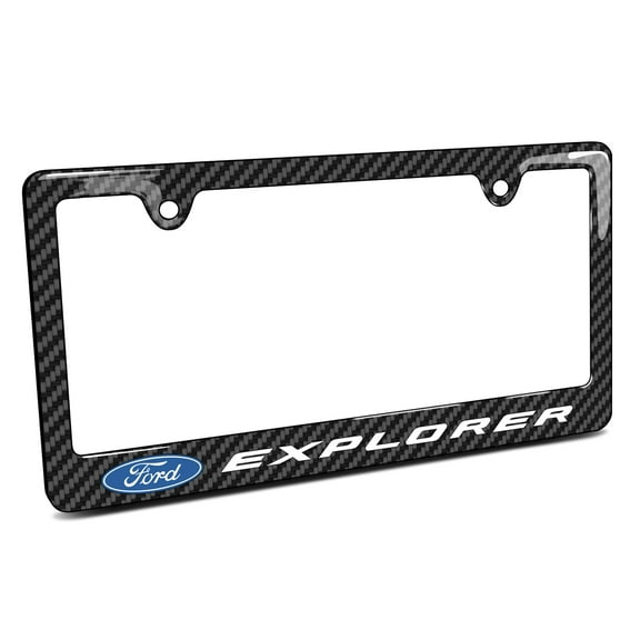 iPick Image for Ford Explorer Black Carbon Fiber Look ABS Plastic License Plate Frame, Official Licensed