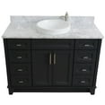 thumbnail image 6 of Bellaterra Home 400700-49S-DG-WMRD 49 in. Single Round Sink Vanity with Carrara Marble Top, Dark Gray & White, 6 of 15