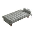 thumbnail image 4 of Comfy Linen Futon Sofa with Adjustable Backrest, Modern Sofa-3 Seater Sofa with Tufted Back and Solid Wood Legs, Convertible Sleeper Sofa for Living Room Bedroom Apartment, Grey, 4 of 9