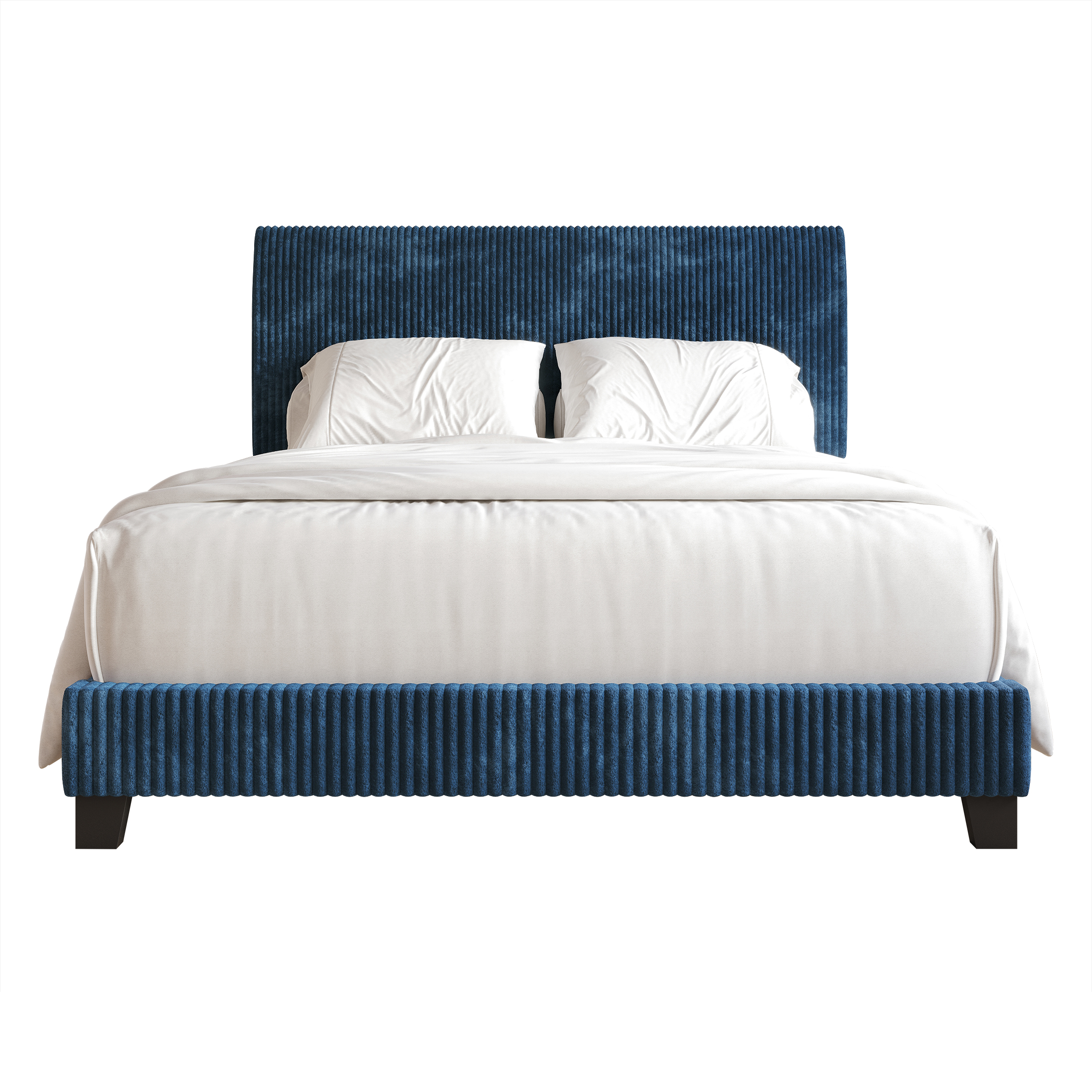 Castle Place Corduroy Velvet Full Bed, Navy Blue photo 2
