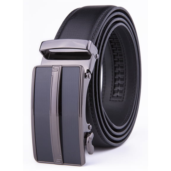 Men's Leather Slide Ratchet Dress Belts for Men, One Size Fit All